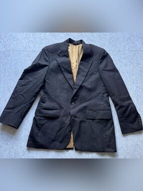 Bill Blass Kaufmann 100% Wool Sport Coat Blazer Men’s Navy Blue Approximate 40L